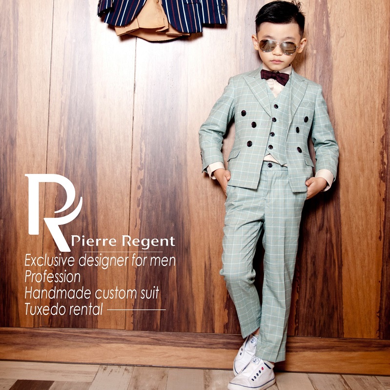 【Pierre Regent】花童韓版綠格西服 (1)-6UQ8a.jpg